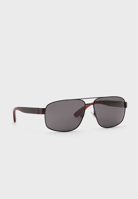 Men's Ralph Lauren 0Ph3112 Aviator Sunglasses Black | 2341-QXYGS